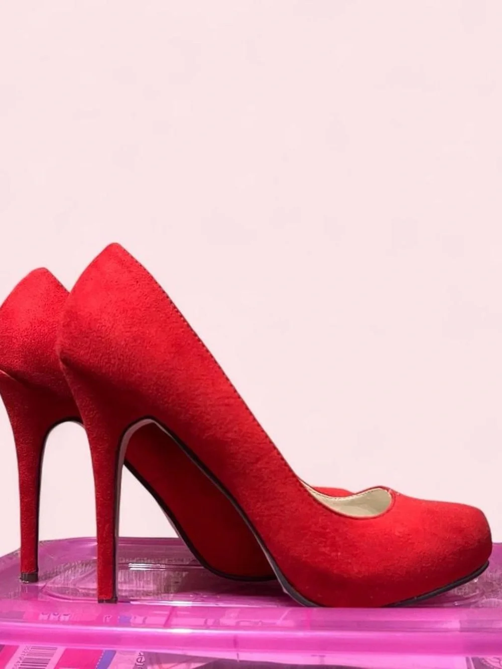 9 Red Classic Suede High Heel Pumps - Women